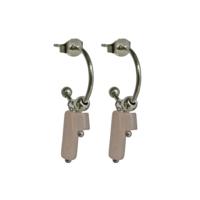 Flow Jewels Open Creolen Anisya Lichtroze Cilinders Zilver