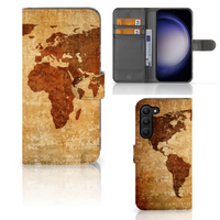 Samsung Galaxy S23 Plus Flip Cover Wereldkaart