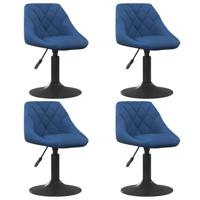 Eetkamerstoelen draaibaar 4 st fluweel blauw