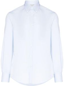 Brunello Cucinelli chemise ajustée en serge de coton - Bleu