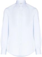 Brunello Cucinelli chemise ajustée en serge de coton - Bleu