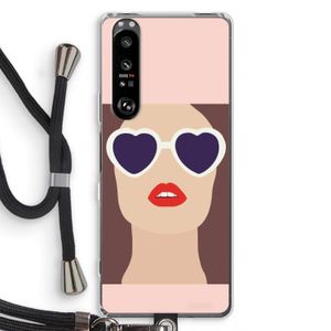 Red lips: Sony Xperia 1 III Transparant Hoesje met koord