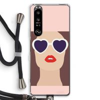Red lips: Sony Xperia 1 III Transparant Hoesje met koord