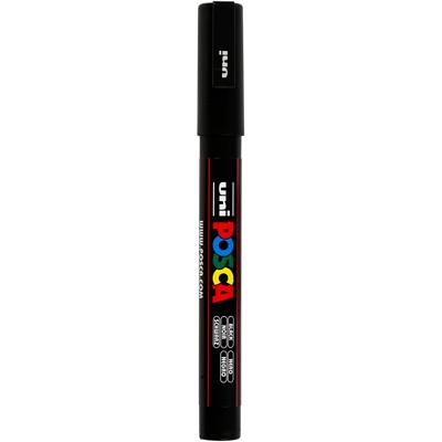 Uni-Posca Posca marker, afm pc-3m, lijndikte 0,9-1,3 mm, fijn, zwart, 1 stuk