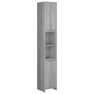 The Living Store Badkaast - grijs sonoma eiken - 30x30x183.5 cm - veel opbergruimte