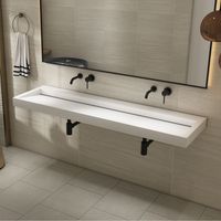 Saniclear Hoya wastafel zonder kraangat 140x45.5x8 cm solid surface wit mat