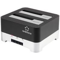 Renkforce RF-DOCKING-02 USB 3.2 Gen 1 SATA 6 Gb/s 2 poorten Harde schijf-kopieerstation 2.5 inch, 3.5 inch Met clone-functie