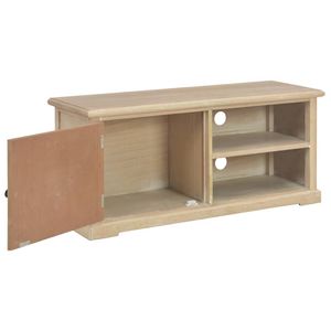 The Living Store TV-meubel - MDF en massief paulowniahout - 90 x 30 x 40 cm - Met 1 deur en 2 open vakken