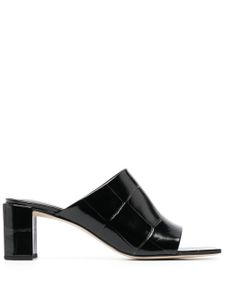 BY FAR mules à effet peau de crocodile - Noir