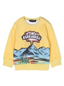 DSQUARED2 KIDS sweat en coton à logo imprimé - Jaune