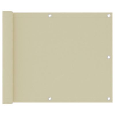 VidaXL Balkonscherm 75x300 cm oxford stof crème