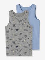 Set van 2 hemdjes ESPACE jongen NAME IT gemêleerd grijs