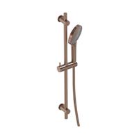 Glijstangset MAY Met 3-Standen Handdouche, Doucheslang en Glijstang 70 cm Geborsteld Mat Koper PVD