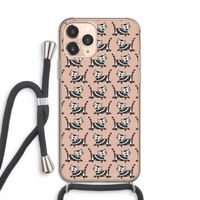 Zwarte poes: iPhone 11 Pro Transparant Hoesje met koord