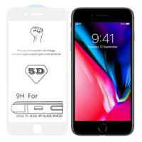 9H 5D witte volledige lijm volledig scherm gehard glas film voor iPhone 7/8