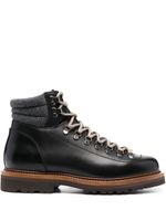 Brunello Cucinelli bottines lacées en cuir - Noir