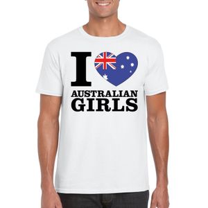 I love Australian girls t-shirt wit heren 2XL  -