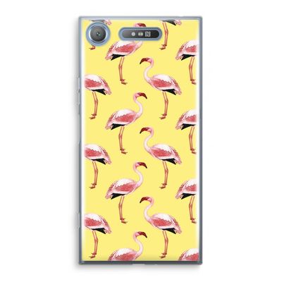 Flamingo's geel: Sony Xperia XZ1 Transparant Hoesje