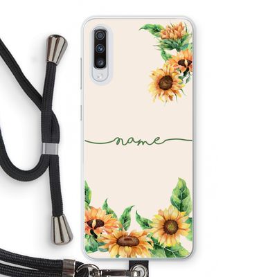 Zonnebloemen: Samsung Galaxy A70 Transparant Hoesje met koord