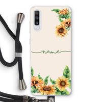 Zonnebloemen: Samsung Galaxy A70 Transparant Hoesje met koord