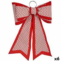 Lasso Kerstversiering 40 x 60 cm Wit Rood PVC (6 Stuks)