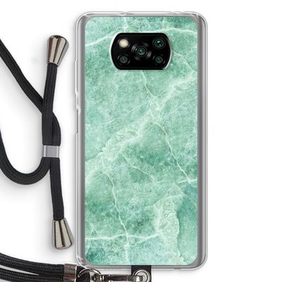 Groen marmer: Xiaomi Poco X3 Pro Transparant Hoesje met koord