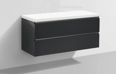 Badmeubel Trend met Flat kunstmarmer top 120 Hoogglans Antraciet Badmeubel Trend met Flat kunstmarmer top 120 Hoogglans Antraciet