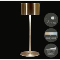 Oplaadbare tafellamp USB goud 8x22cm