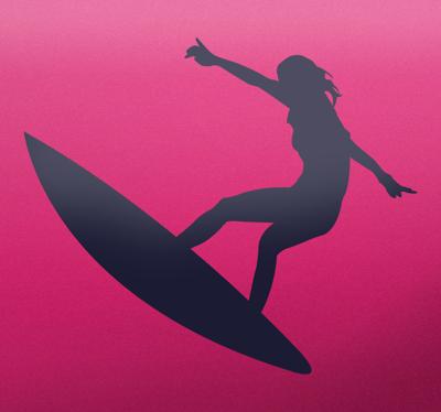 Surfer meisje sticker