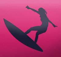 Surfer meisje sticker