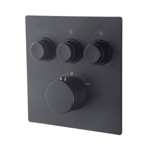 Wiesbaden Caral Klik Pro inbouw thermostatisch douche/badkraan 3 functies met inbouwdeel mat zwart SW717354 / SW717361