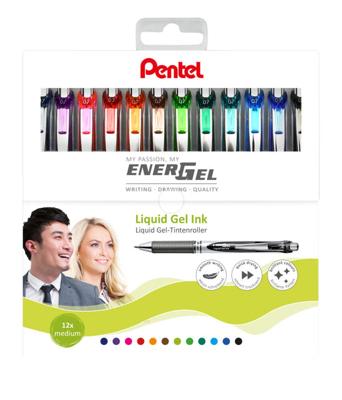 Gelschrijver pentel bl77 energel m 12st assorti Gelschrijver pentel bl77 energel m 12st assorti
