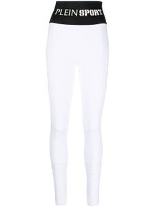 Plein Sport legging à taille haute à logo - Blanc