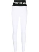 Plein Sport legging à taille haute à logo - Blanc