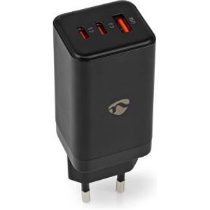 Oplader | Snellaad functie | 3.0 / 3.25 A | Outputs: 3 | USB-A / 2x USB-C© | 65 W | Automatische V