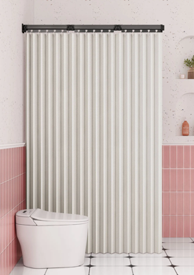 InvisibleFold Nordic Opvouwbare Badkamer Douchegordijnset InvisibleFold Nordic Opvouwbare Badkamer Douchegordijnset