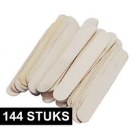 144x Knutsel stokjes van hout naturel 150 x 20 mm
