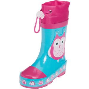 Playshoes regenlaarzen Turquoise Roze Uil Maat