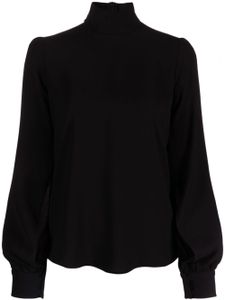 Nº21 blouse en crêpe à manches bouffantes - Noir