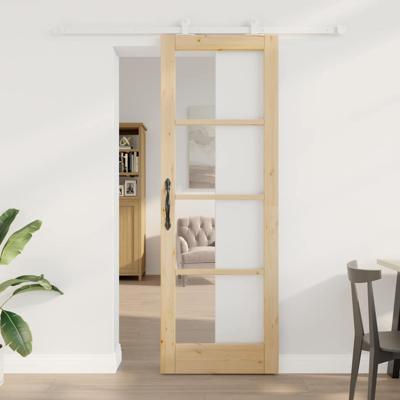 Schuifdeur met Hardware Set 'ORKDAL'Massief Hout & Glas