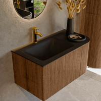 Mondiaz KURVE 85 cm Onderkast Greeploos 1 Lade Met Deuren Walnut, Wastafel Solid Surface Links Urban 1 Kraangat Zonder Spiegel (KRVCLO85R1L1D1KL-Wal/Urb) Mondiaz KURVE 85 cm Onderkast Greeploos 1 Lade Met Deuren Walnut, Wastafel Solid Surface Links Urban 1 Kraangat Zonder Spiegel (KRVCLO85R1L1D1KL-Wal/Urb)