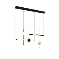 Trio Moderne hanglampMelita zwart met goud - 331510680