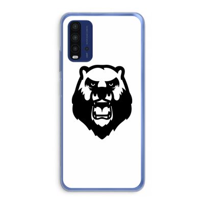 Angry Bear (white): Xiaomi Redmi 9T Transparant Hoesje