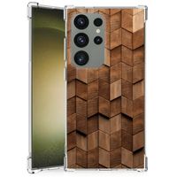 Stevig Telefoonhoesje voor Samsung Galaxy S24 Ultra Wooden Cubes