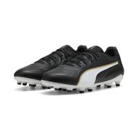 PUMA King 20 Ultimate Gras Voetbalschoenen (FG) Zwart Wit Goud