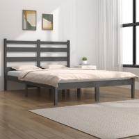 Bedframe massief grenenhout grijs 200x200 cm