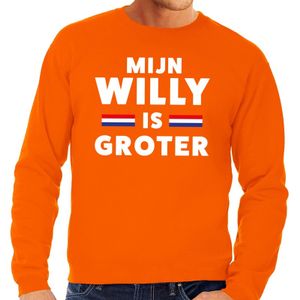 Oranje Mijn Willy is groter sweater voor heren