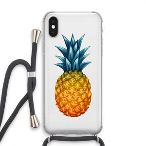 Grote ananas: iPhone XS Transparant Hoesje met koord