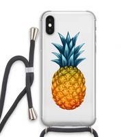 Grote ananas: iPhone XS Transparant Hoesje met koord