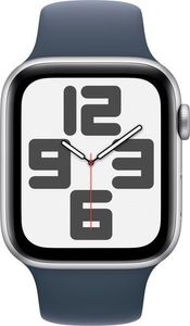 Apple Watch SE (2022) 4G 44mm Zilver Aluminium Sportband S/M Smartwatch Blauw
